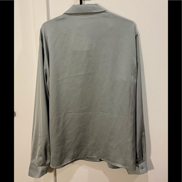 NWT Oak + Fort Satiny Button-Up in Light Blue - Picture 4 of 6